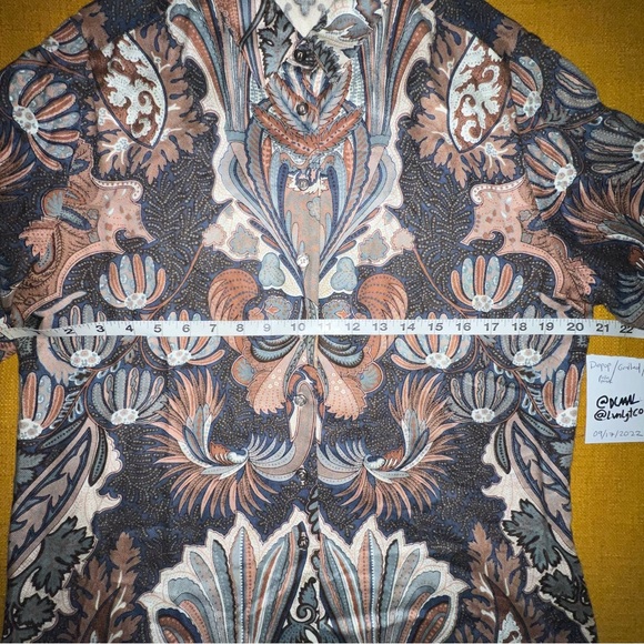 Schrader separate vintage button up blouse paisley floral print - Picture 3 of 7